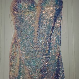 Keep Your Shine Sequin Mini Dress - Blush